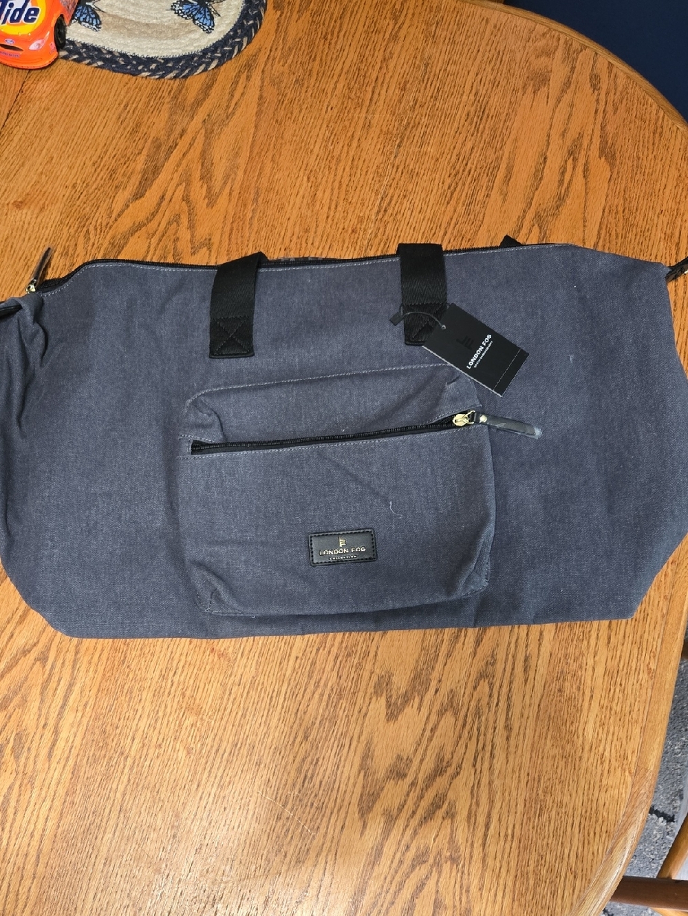 London Fog Navy Canvas Travel Duffel Bag
